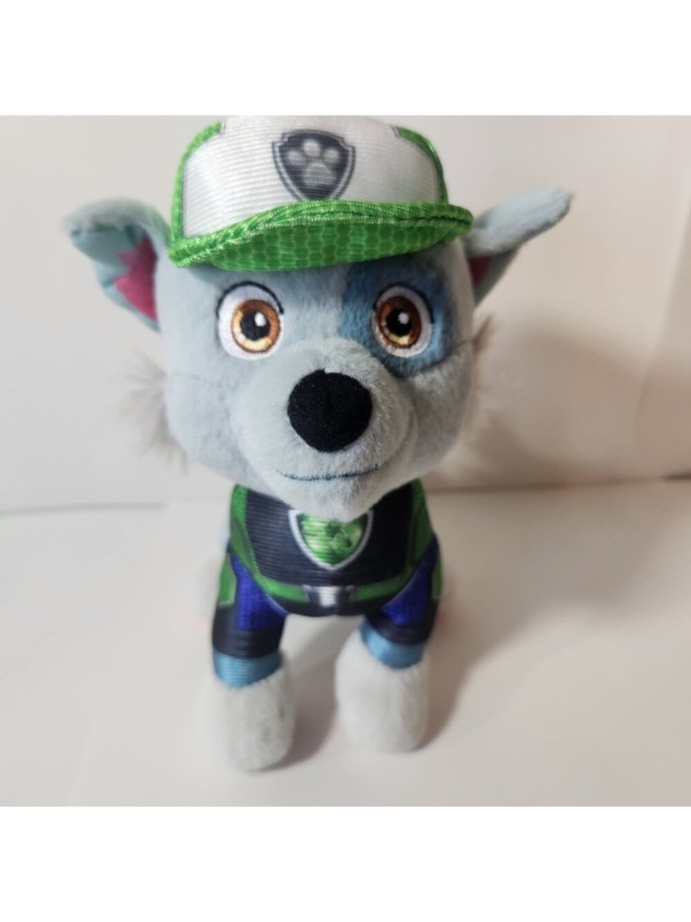Paw Patrol Rocky Plush Stuffed Animal Green Recycling Uniform 8 Inch Toy